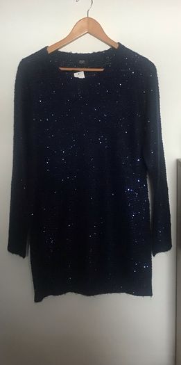 F&F navy dress with sequins size 12 New with tags