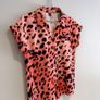 Pre Owned Leopard Print Short Sleeve Button-Down Shirt Image 3