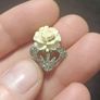 Vintage Germany White Rose Flower Sterling Silver Marcasite Clip Earrings Image 4