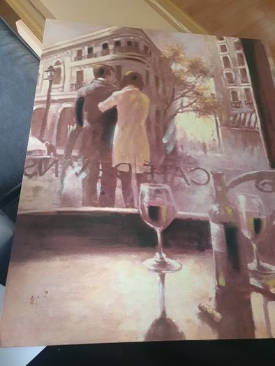 Canvas Picture .. Cafe de Vins by Brent Heighton .. Size 22" x 18"