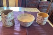 Nicholas Mosse New Lavender breakfast set , a 6 inch diameter bowl, cylinder jug and large mug