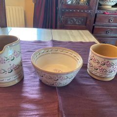 Nicholas Mosse New Lavender breakfast set , a 6 inch diameter bowl, cylinder jug and large mug