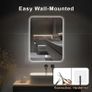 45 x 60cm Electric Vanity Mirror With Backlit Lights For Shower Shaving, Wall Mounted Dimmable 3 Color Lighting, IP54, Vertically Only Image 4