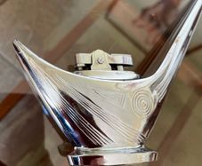 Rare Uber Vintage Retro Lighter 1960s Chrome Steel with Art Deco Geometric Design