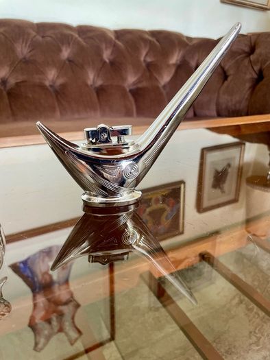 Rare Uber Vintage Retro Lighter 1960s Chrome Steel with Art Deco Geometric Design