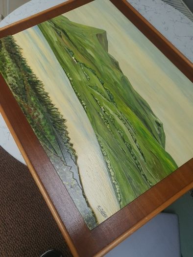 Vintage Woodcut Mount Errigal Scene