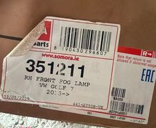Right hand 2013 golf fog light brand new
