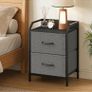 Bedside Table with 2 Storage Fabric Drawers Image 8