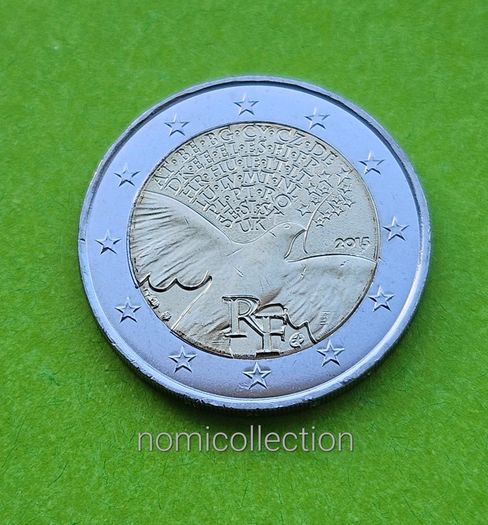 France 2015 year Uncirculated 2 Euro coin.