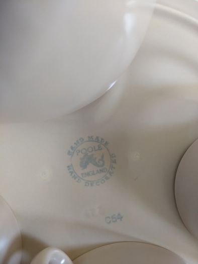 Fabulous Very Rare Vintage MCM Poole Pottery Twintone Tea for One Bachelor Set with Matching Tray All in Colourway C54, Sepia and Mushroom, Streamline Shape, Circa 1950s
