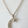 Vintage 925 Sterling Silver Moon and Star Pendant Necklace length 16" - 1,7g Image 5
