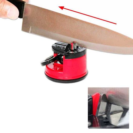 knife sharpener scissors hand knives with suction cup fixing tungsten carbide red Base for kitchen lever