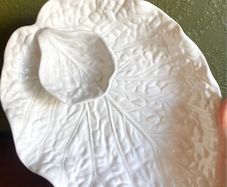 Vintage ceramic cabbage leaf platter