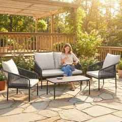 Garden furniture set 4-piece Polyrattan lounge set