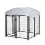 Outdoor Dog Kennel, Metal Playpen Fence Dog Run with UV-Resistant Canopy and Locks, for Small and Medium Dogs, 120 x 120 x 138cm Image 6