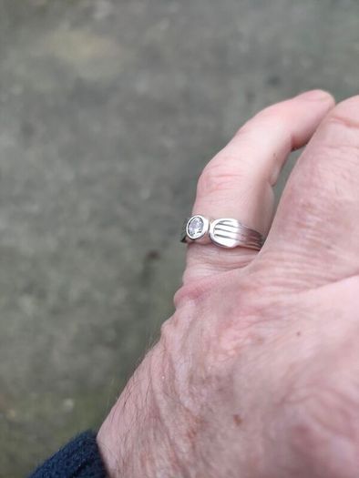 Sterling Silver Rub over CZ Solitaire ring