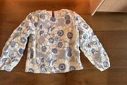 Sezane blue and white top size 38 (UK 10) brand new