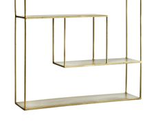 Danish interior design Quadratic antique brass finish shelf