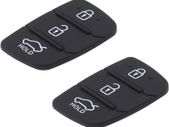 2 Pack 3-button Rubber Key Pads Black Button Pads for Auto Car Smart Remote Key Fob Replacement Parts