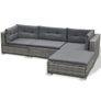 6 Piece Garden Lounge Set with Cushions Poly Rattan Grey Image 5