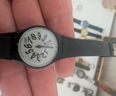 1990 Vintage Ladies swatch watch Black Night
