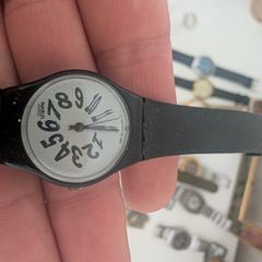 1990 Vintage Ladies swatch watch Black Night