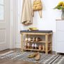 Bamboo Shoe Rack with 2 Shelves- Free Delivery Nationwide Image 10