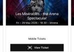 Premium Tickets for Les Miserable in the 3 Arena