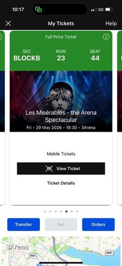 Premium Tickets for Les Miserable in the 3 Arena
