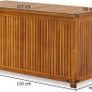 Acacia Wood Garden Storage Box 250L Outdoor Cushion Chest Seat Image 3