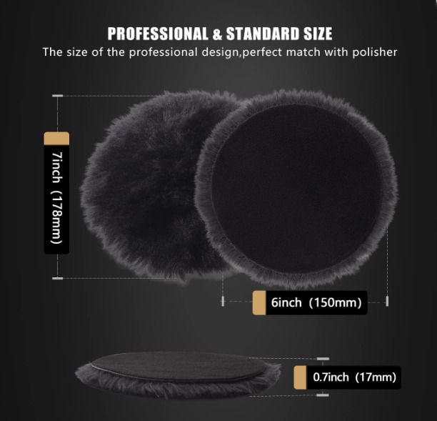 5-Piece 150 mm Polishing Disc Polishing Set, Wool Pad, Lambswool