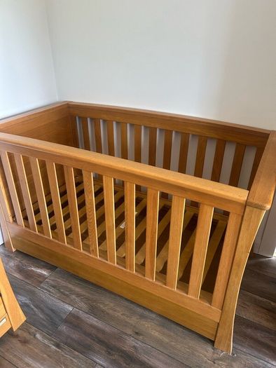 Mama and Papas Solid Oak Cot