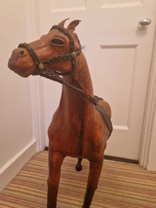 Leather Horse Statue Offers Welcome