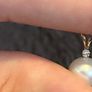 Small pearl pendant or charm with solid yellow 14k gold and a tiny diamond (real) not lab grown Image 2