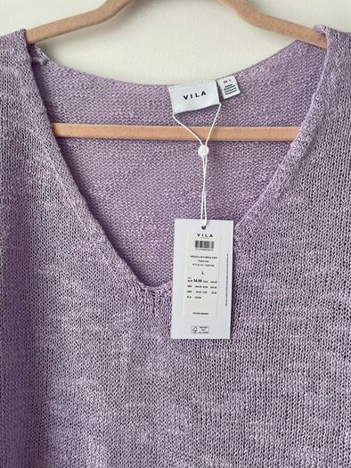 Vila pastel Lilac v neck top size 14 - New