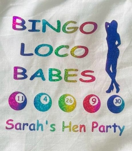 Hen Party T-Shirt iron on decals.