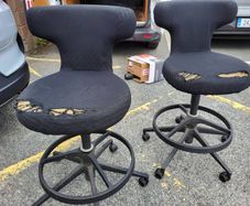2 office stools in need of re upholstery