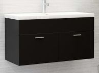main image for ad Sink Cabinet with Built-in Basin Black Chipboard