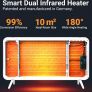 450 W Smart Dual Infrared Heater Wi-Fi App Control with Remote Control Including Towel Holder Feet and Mounting Material Colour: White Image 5