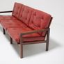 Vintage Danish Rosewood & Leather Three Seat Sofa Capella by Illum Wikkelso for N. Eilersen, 1960s. Image 9