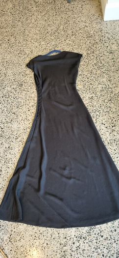 COS black satin bias cut dress
