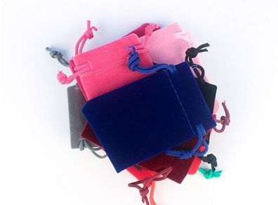 10 Velvet Pouches/Bags (Size-5x7cm)