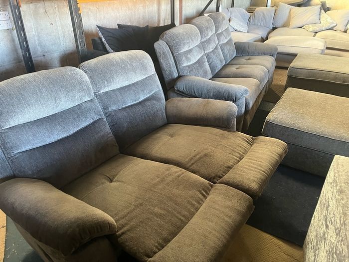Grey 3+2 recliner sofa set