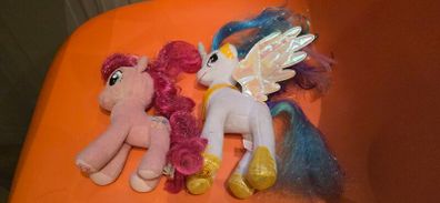 Duo of TY Beanie Babies Pinkie Pie and Princess Celestia Plush MLP G4 My Little Pony  2017