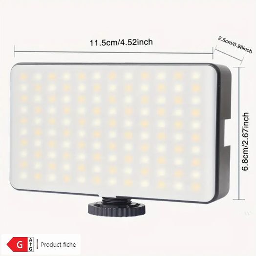 ZOMEI RGB Video Light Portable LED Camera Light Panel, 0-360 Full Color, Rechargeable