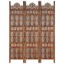 Hand carved 3-Panel Room Divider Brown 120x165 cm Solid Mango Wood Image 6