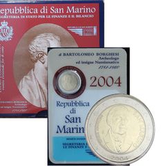San Marino 2 Euro Brilliant Uncirculated Coin 2004 - Bartolomeo Borghesi