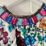 Vintage Monsoon Fusion Cotton Bird Print Beaded Collar Dress UK 10 Image 3