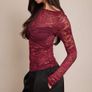 Burgundy lace top Image 5