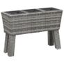 Garden Raised Bed with Legs and 3 Pots 72x25x50 cm Poly Rattan Grey Image 5